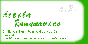 attila romanovics business card